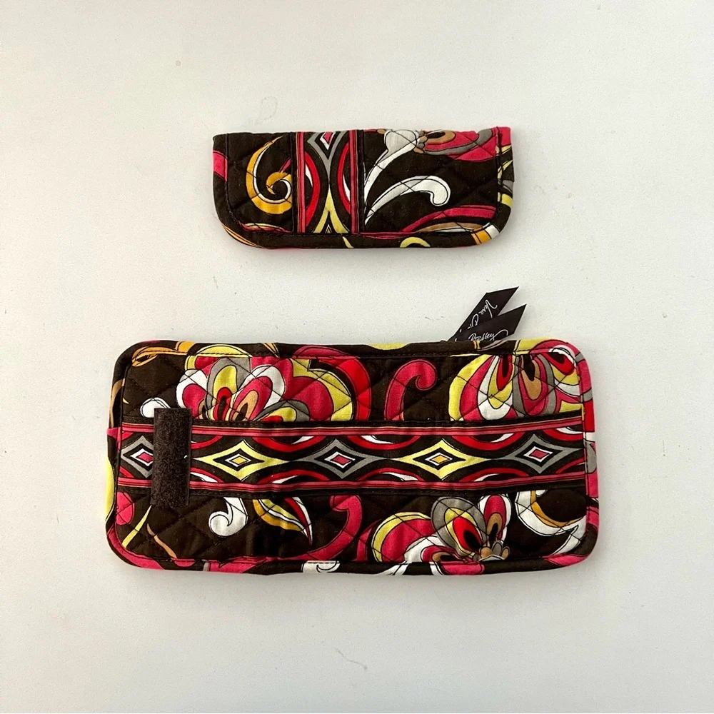 VERA BRADLEY Large Laptop School Bag Purse Wallet Eye Case Floral Paisley Print